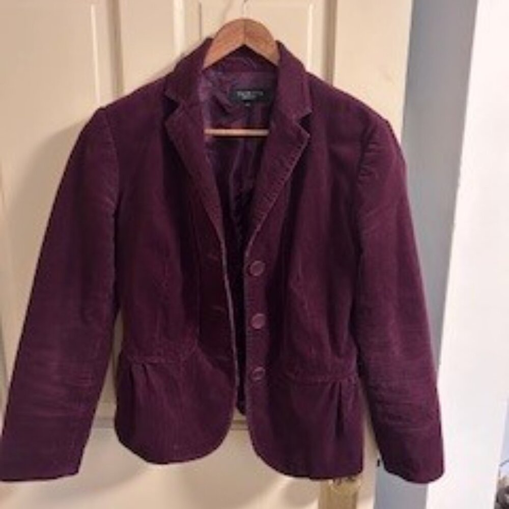Talbots Women's Burgundy Wine Corduroy Blazer